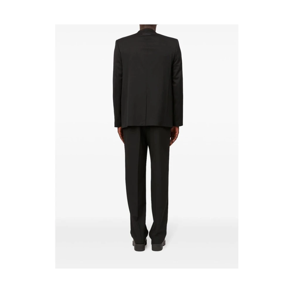 MM6 Maison Margiela Zwart V-hals Geknoopte Buitenkleding Black Heren