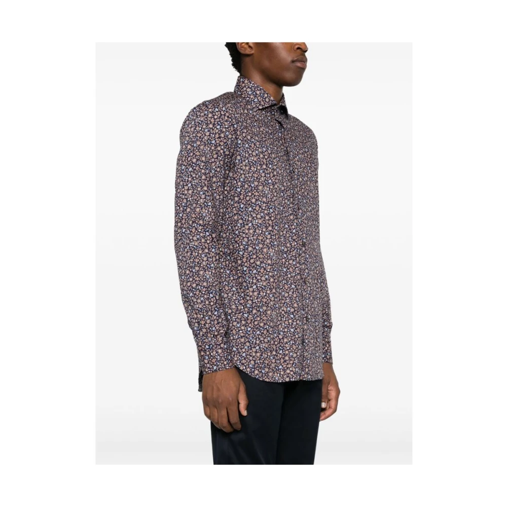 Barba Bloemenprint Katoenen Overhemd Multicolor Heren