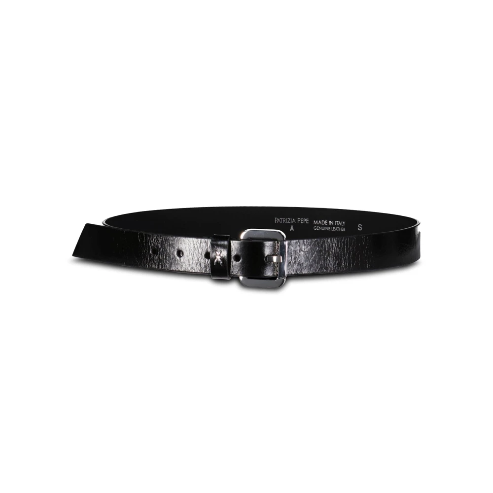 PATRIZIA PEPE Glanzende leren riem Black Dames