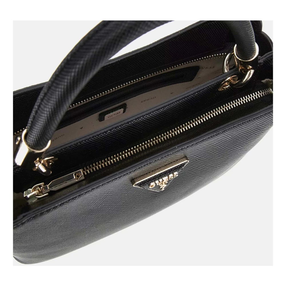 Guess Gizele 2 Compartiment Satchel Tas Black Dames