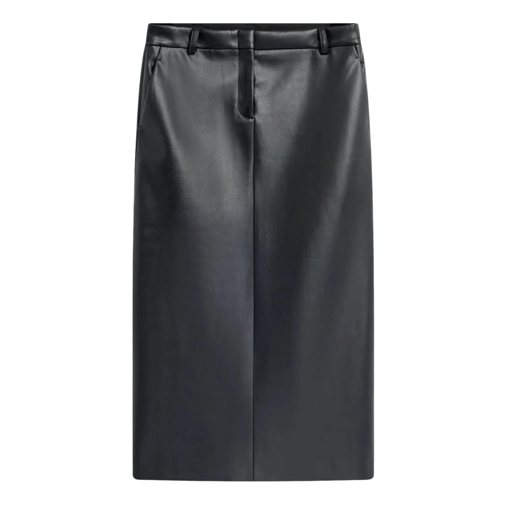 Semicouture Eco-leer kuitlengte rok Black Dames