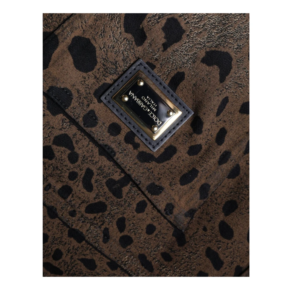 Dolce & Gabbana Leopard Print Skinny Denim Jeans Multicolor Dames