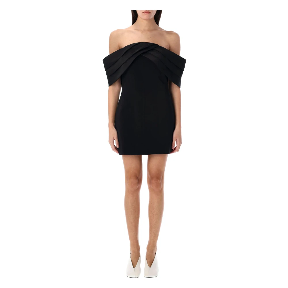 Anine Bing Off-shoulder Fleur Mini Jurk Black Dames