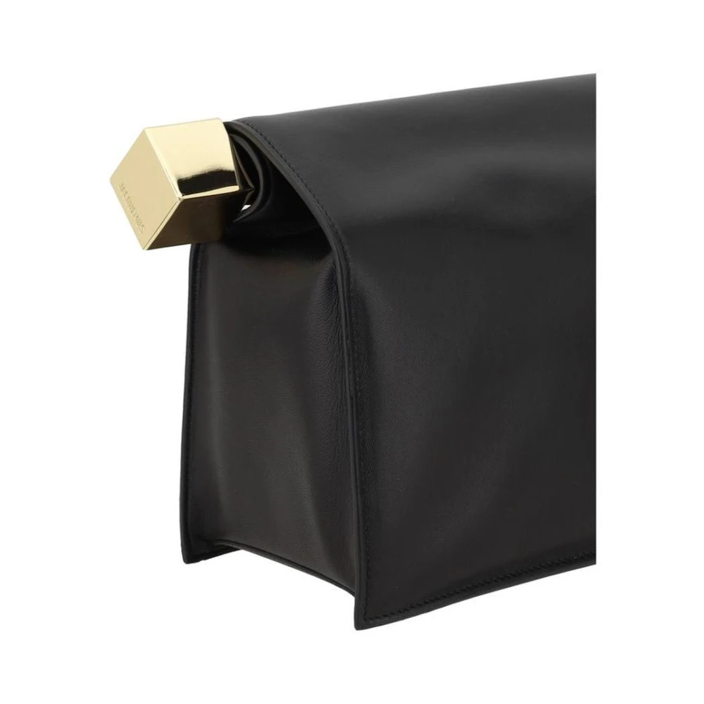 Jacquemus Elegante leren clutch tas Black Dames