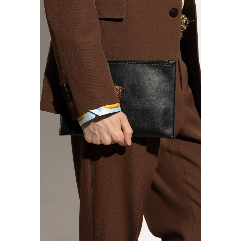 Versace Leren handtas Black Heren