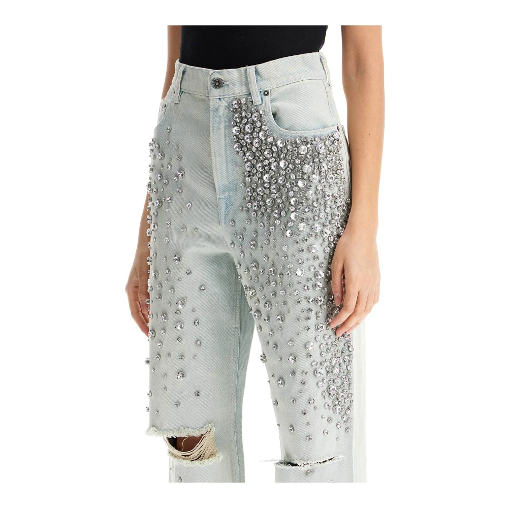 Golden Goose Kristalstenen Hoge Taille Jeans Blue Dames