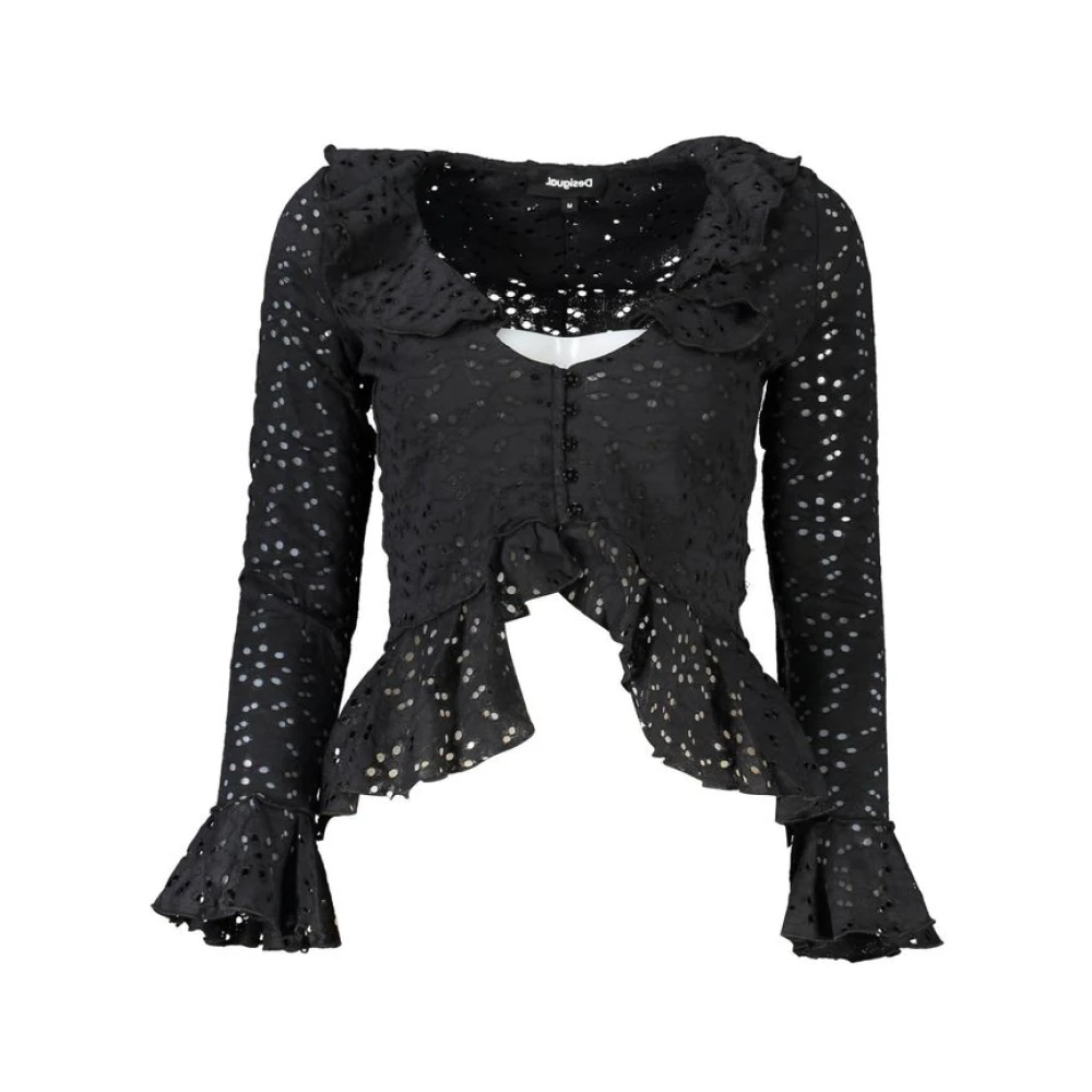 Desigual Femme Noir Blouses Et Chemises, Taille: 44 Fr Blouse À Manches Longues