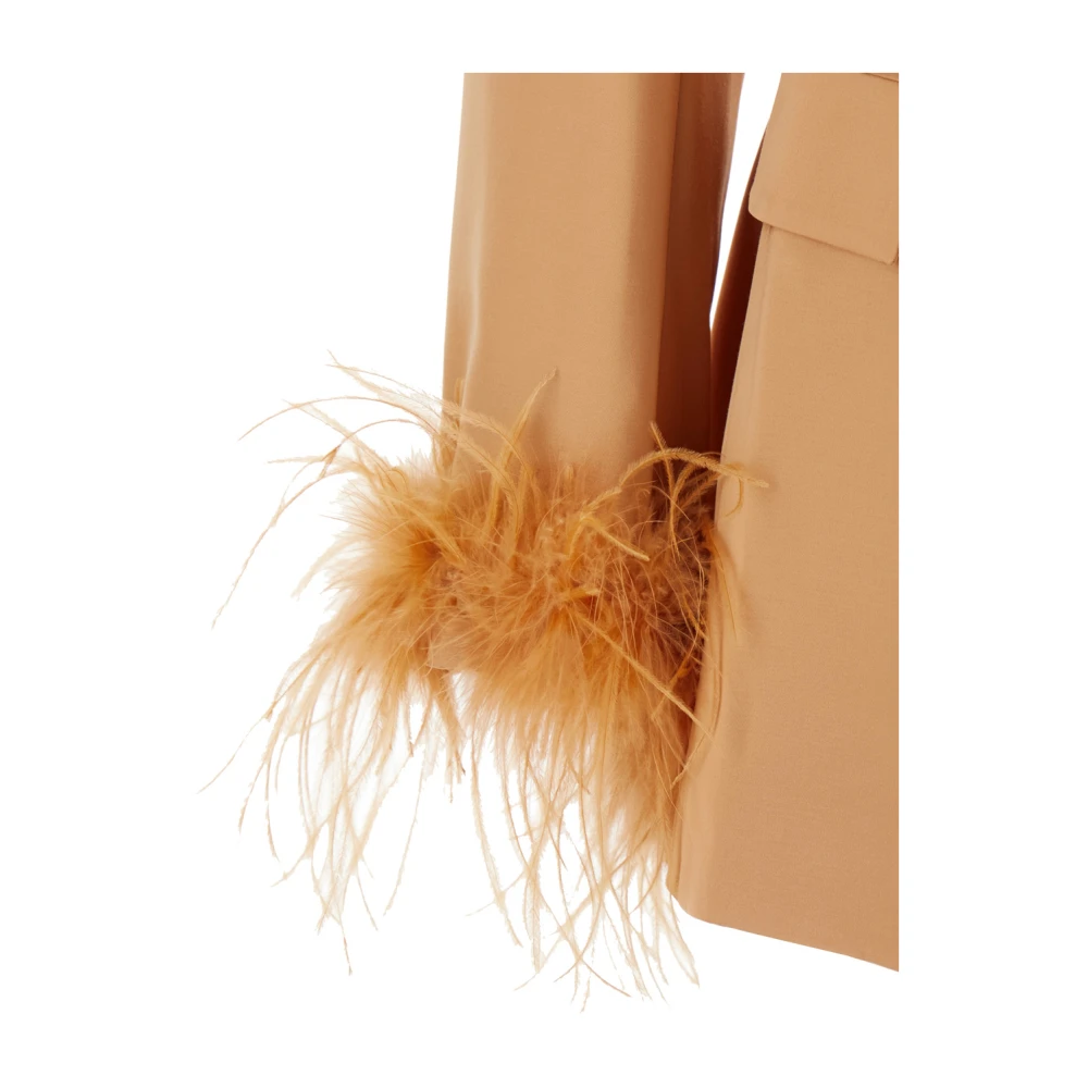 Twinset Beige Peak Revers Jas Veren Manchetten Beige Dames