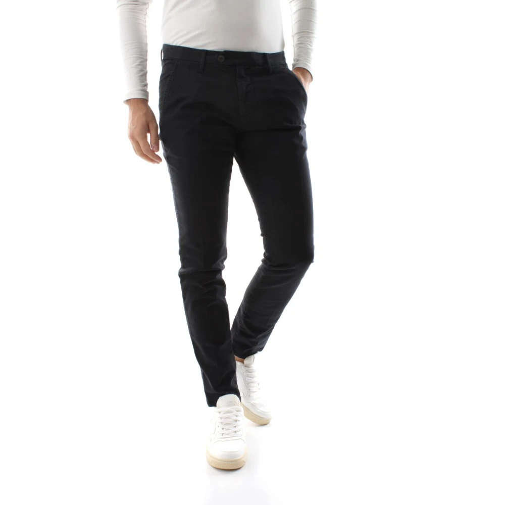 Roy Roger's Men's Blue Chinos - Slim-Fit Trousers - W34 - Trousers