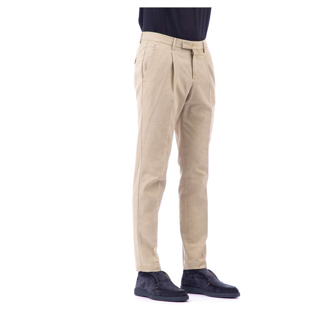 PT Torino Beige Microstructuur Broek Beige Heren