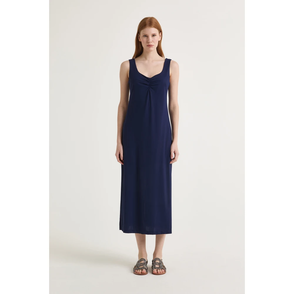 Maliparmi Zachte Jersey Jurk Blue Dames