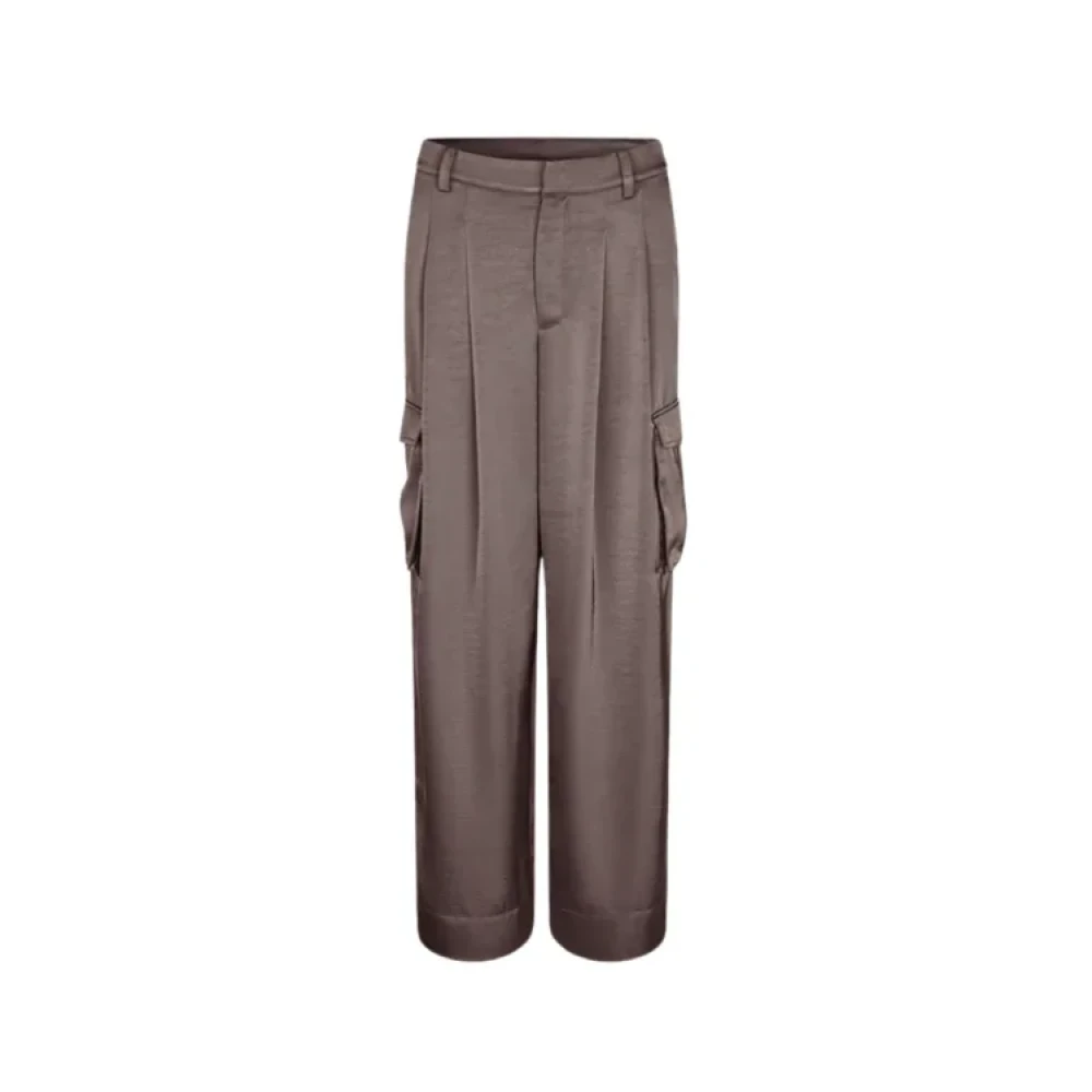 MbyM Satijnen Cargo Broek Fallen Rock Stijl Brown Dames
