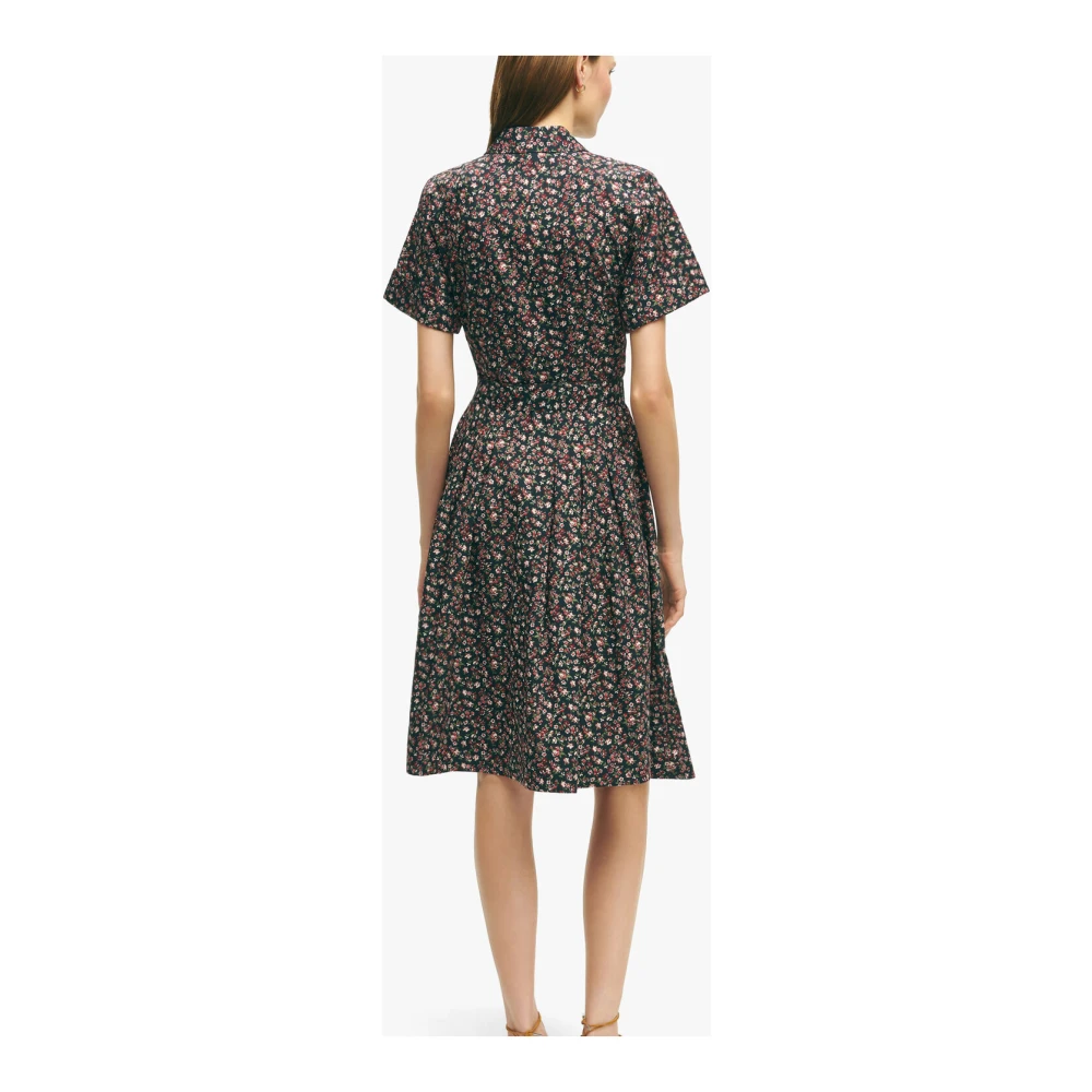 Brooks Brothers Bloemenprint Korte Katoenen Jurk Multicolor Dames