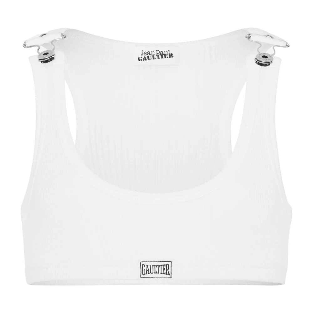 Jean Paul Gaultier Witte Crop Top met Racerback Bandjes White Dames