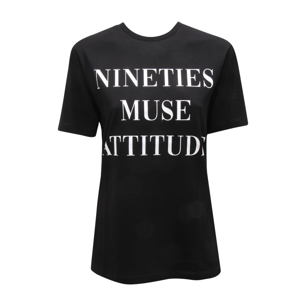 Elisabetta Franchi Black T-Shirts, Female, S, Short-Sleeve Jersey T-Shirt