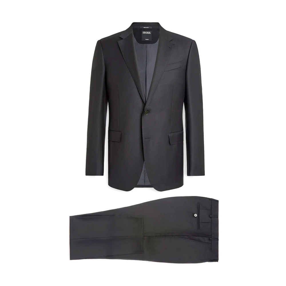 Zegna Black Single Breasted Suits, Male, 3XL, Trofeo Sartorial Suit