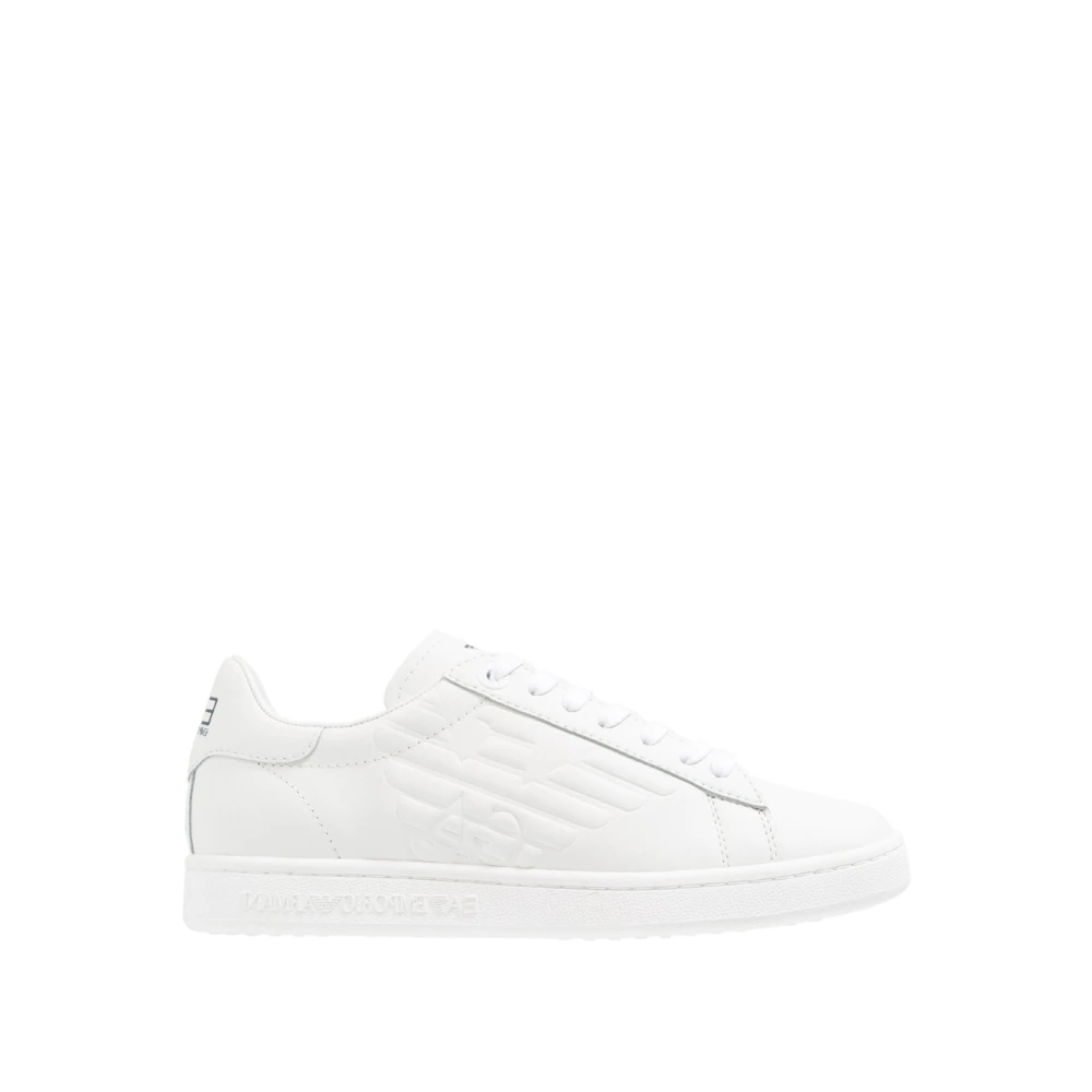 Emporio Armani Ea7 Men's White Sneakers,, Trainers With Basic Logo Size 6