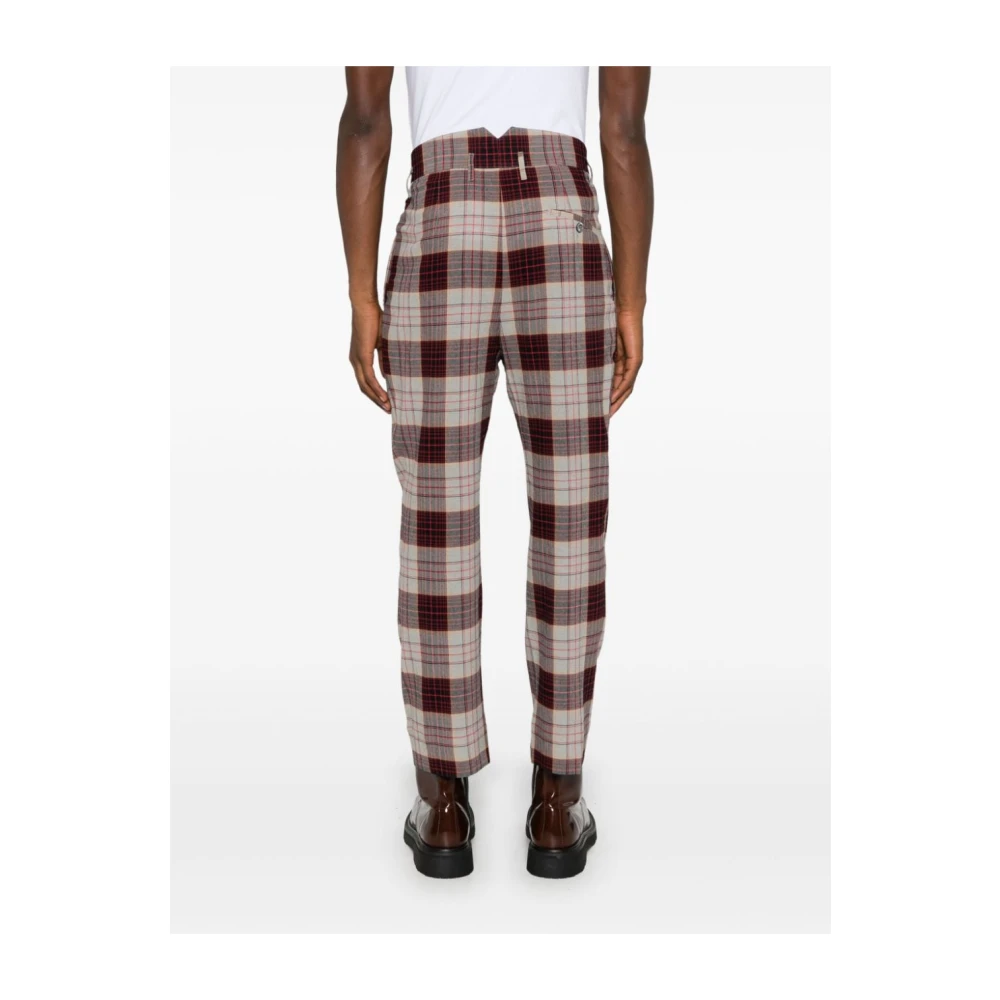 Vivienne Westwood Rode Geruite Patroon Slim Fit Broek Red Heren