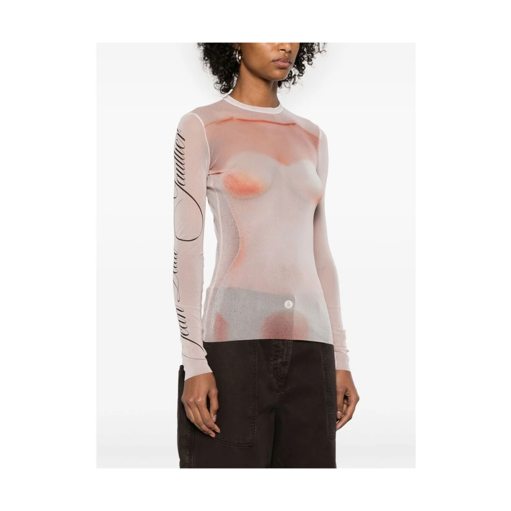 Jean Paul Gaultier Blush Pink Crew Neck Sweater Multicolor Dames