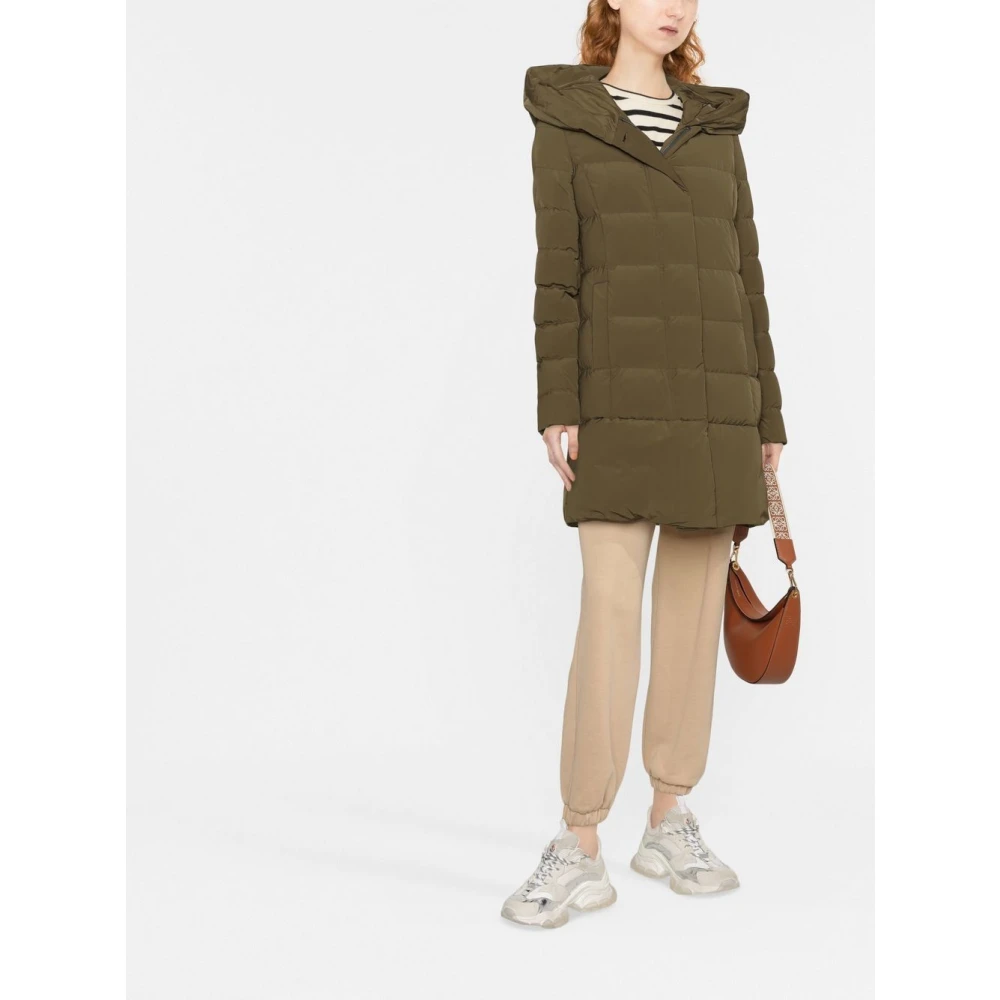 Woolrich Groene Donsgevulde Hoodiejas Green Dames
