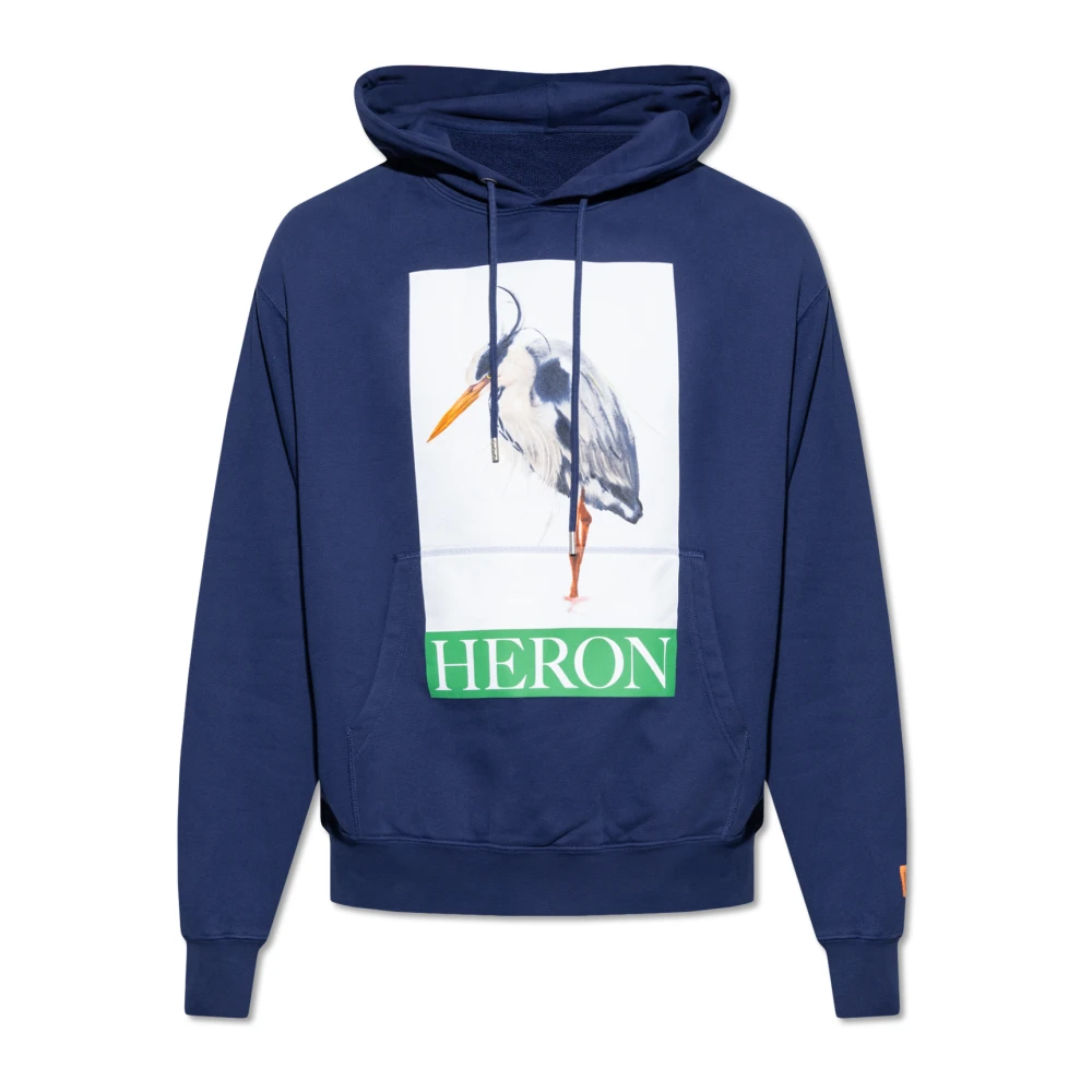 Heron Preston Bedrukte hoodie Blue Heren