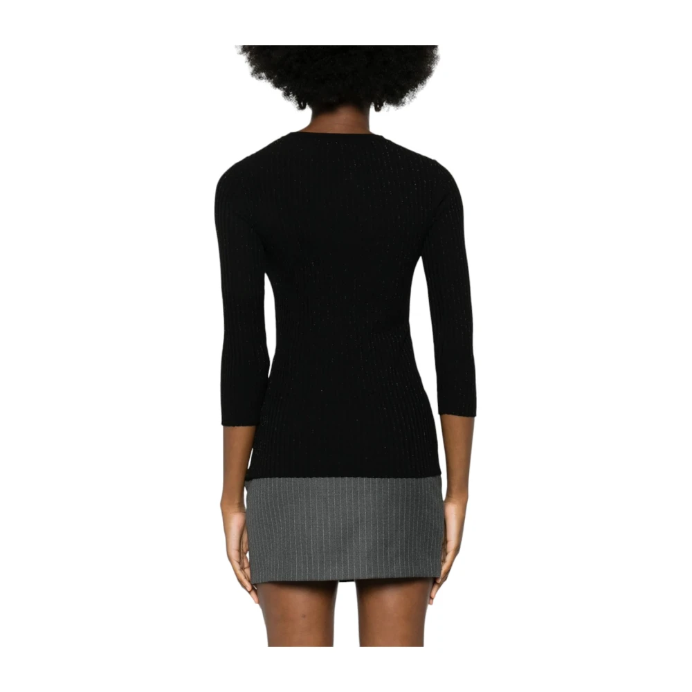 Elisabetta Franchi Stijlvolle Gebreide Top Black Dames