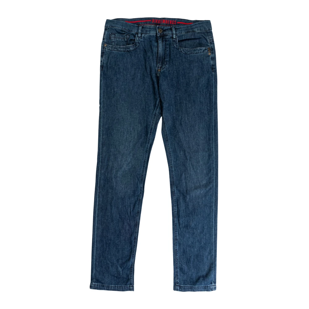 Bikkembergs Heren Slim Fit Denim Jeans Blue Heren