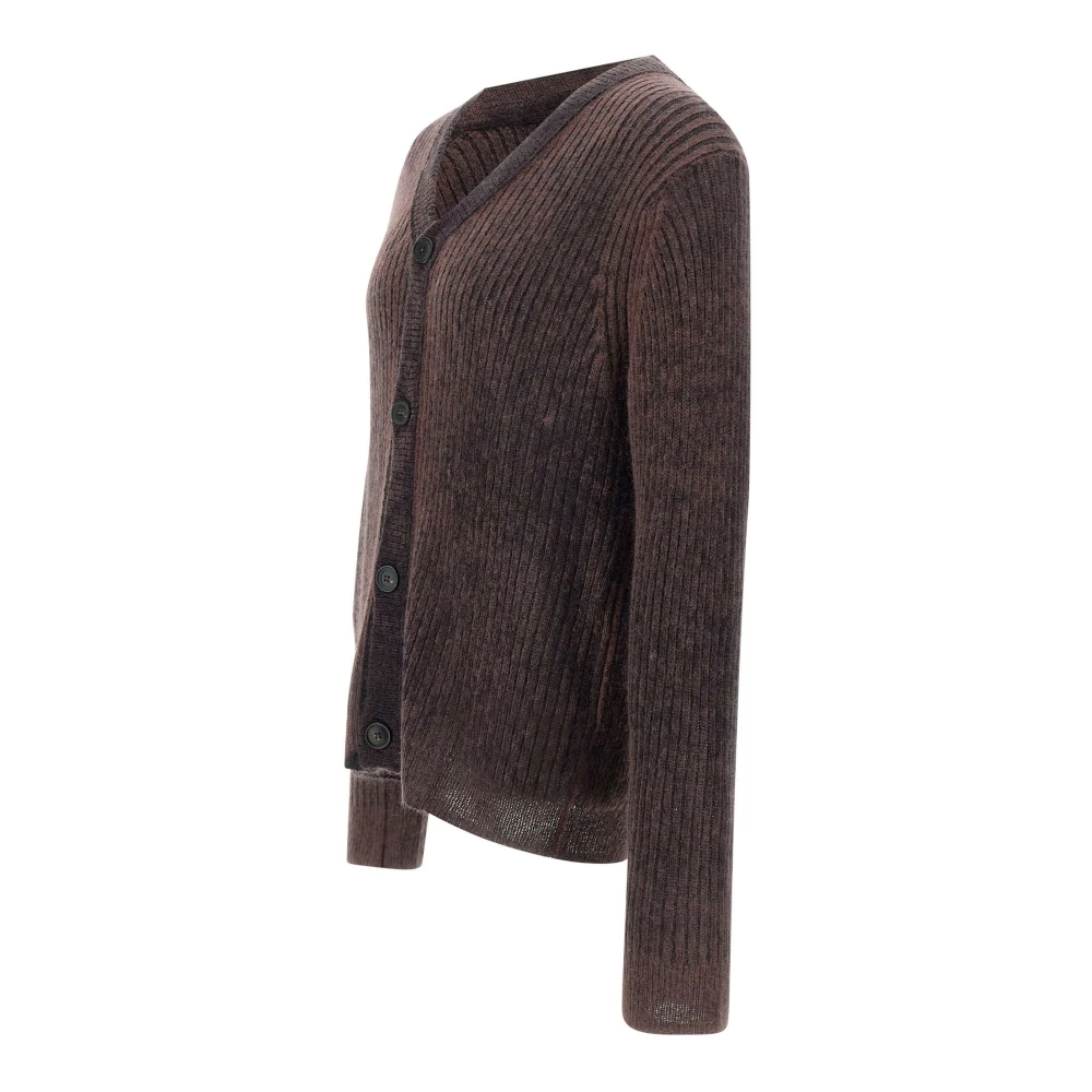 Paul Smith Heren wollen vest aubergine V-hals Brown Heren