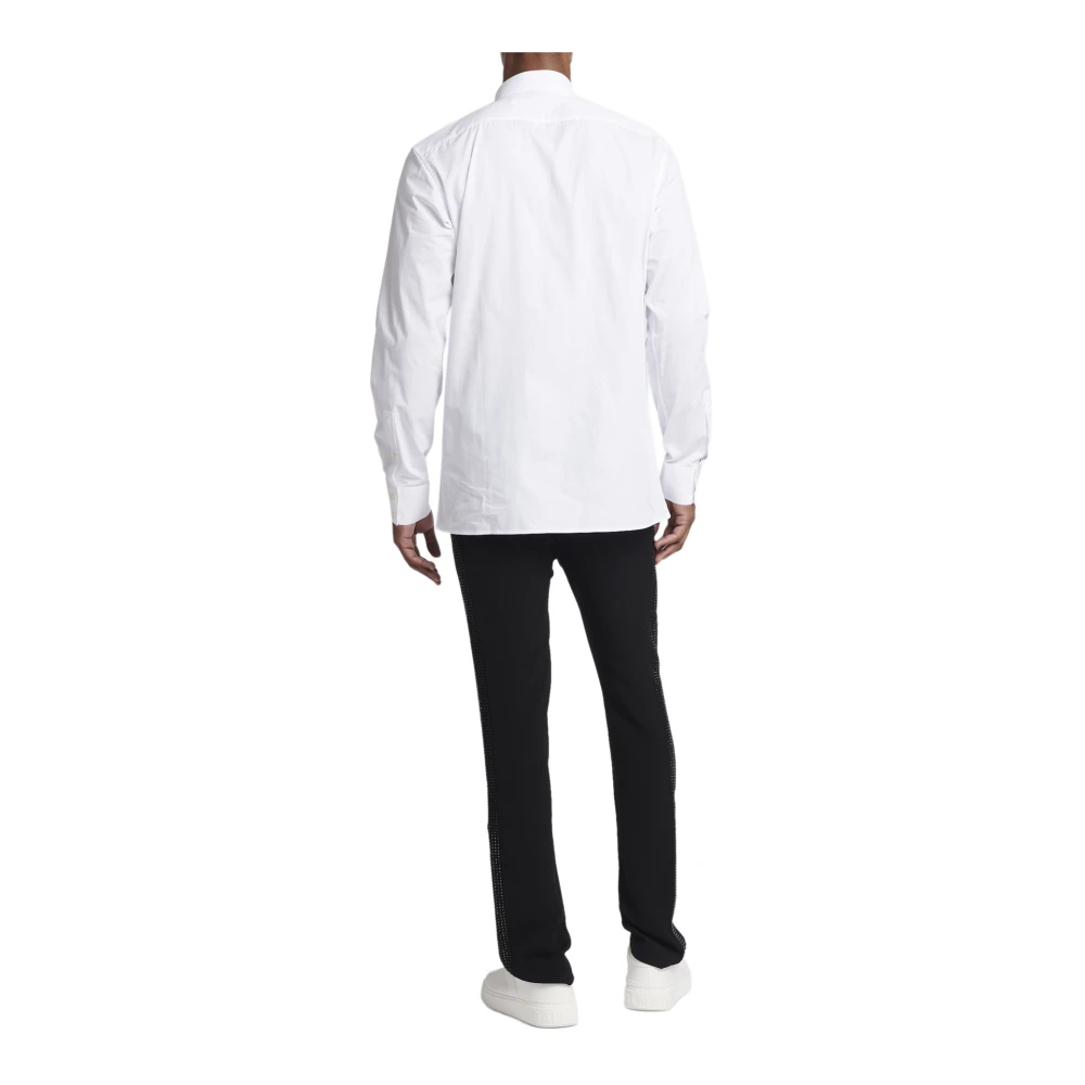 Balmain Vleugelkraag Plastron Overhemd White Heren
