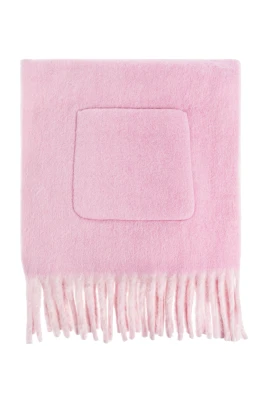 Logo Alpaca Wool Blend Hooded Scarf