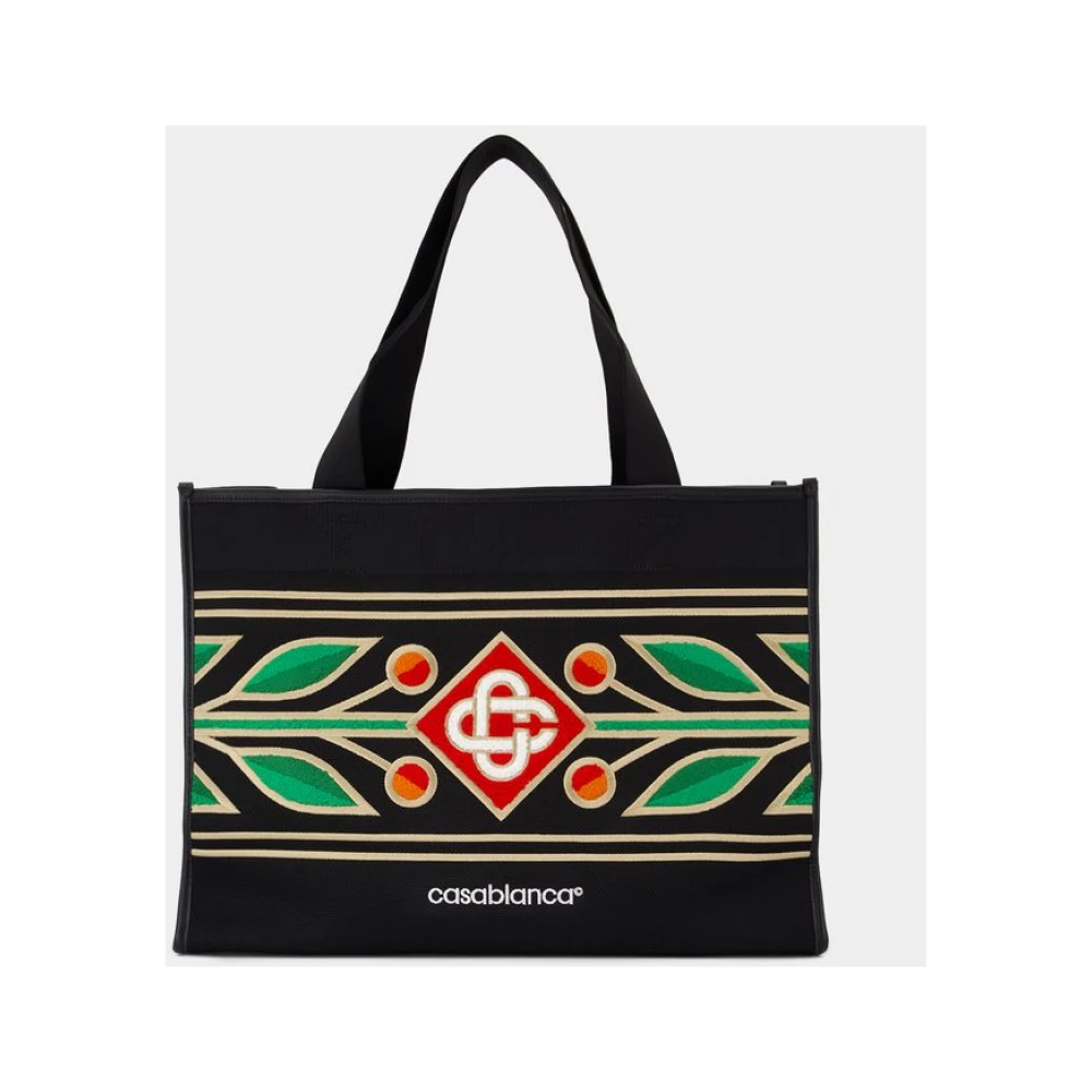 Casablanca Zwarte Gebreide Shopper Tas Multicolor Dames