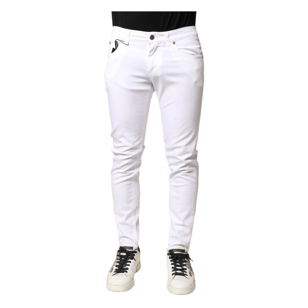 Dolce & Gabbana Men's White Skinny Stretch Jeans