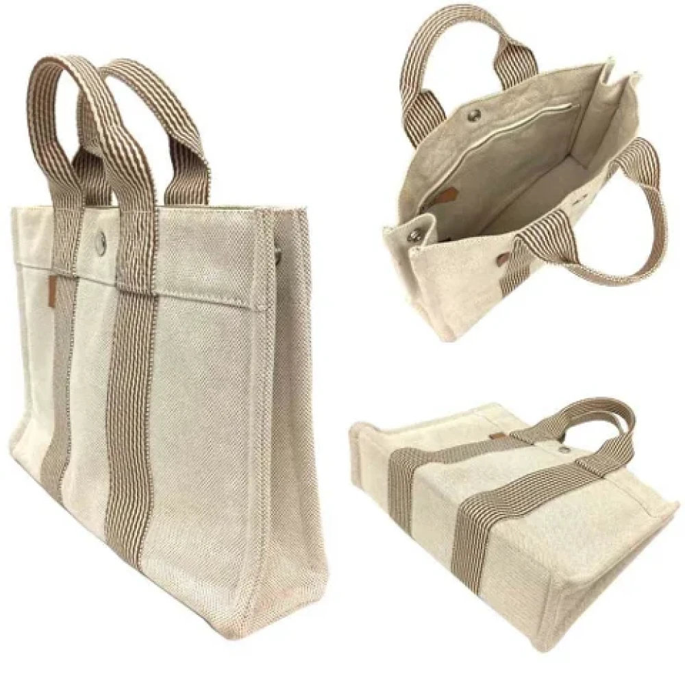 Hermès Vintage Pre-owned Fabric handbags Beige Dames