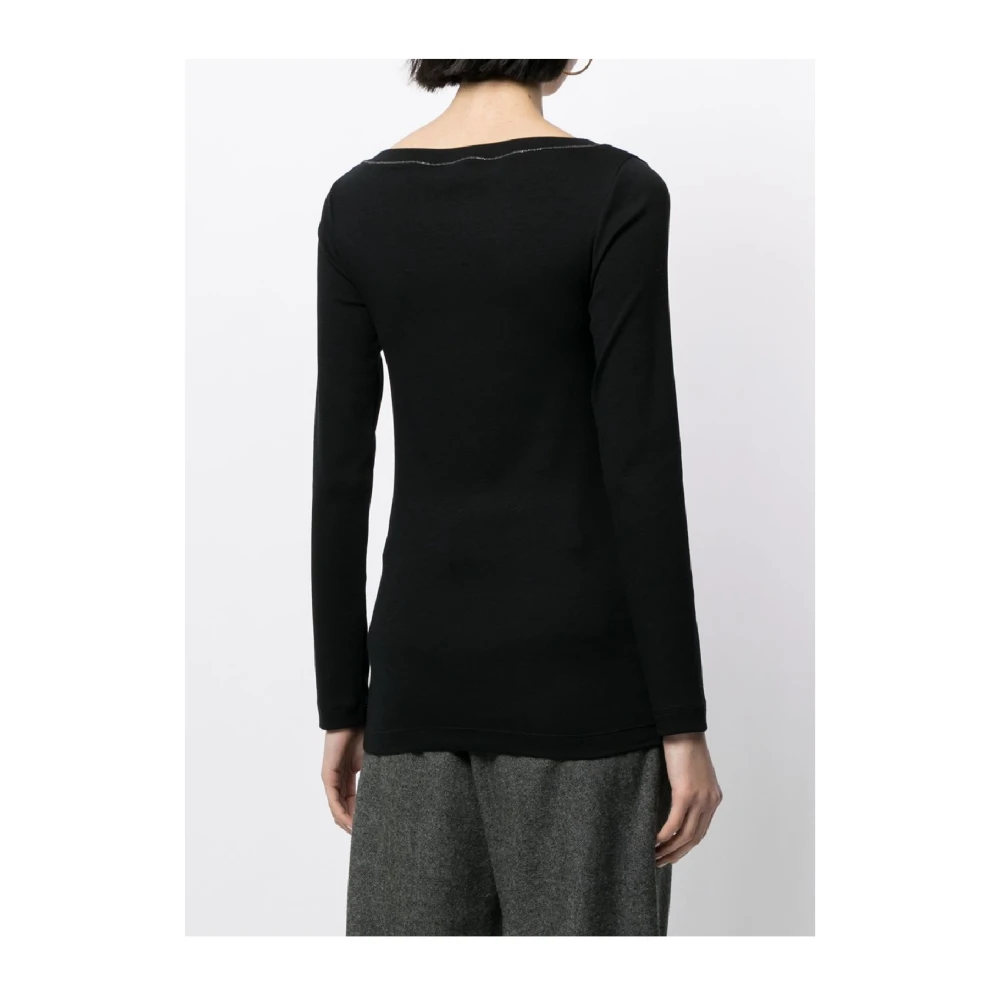BRUNELLO CUCINELLI V-hals Lange Mouw Gebreide kleding Black Dames