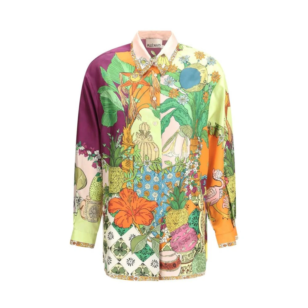 Alemais Bloemen zijden overhemd relaxte pasvorm Multicolor Dames
