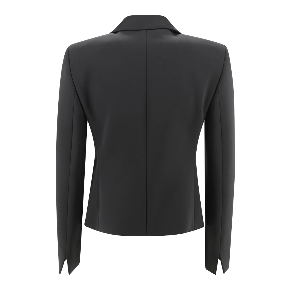 Max Mara Studio Blauwe Box Jas met Zakken Blue Dames