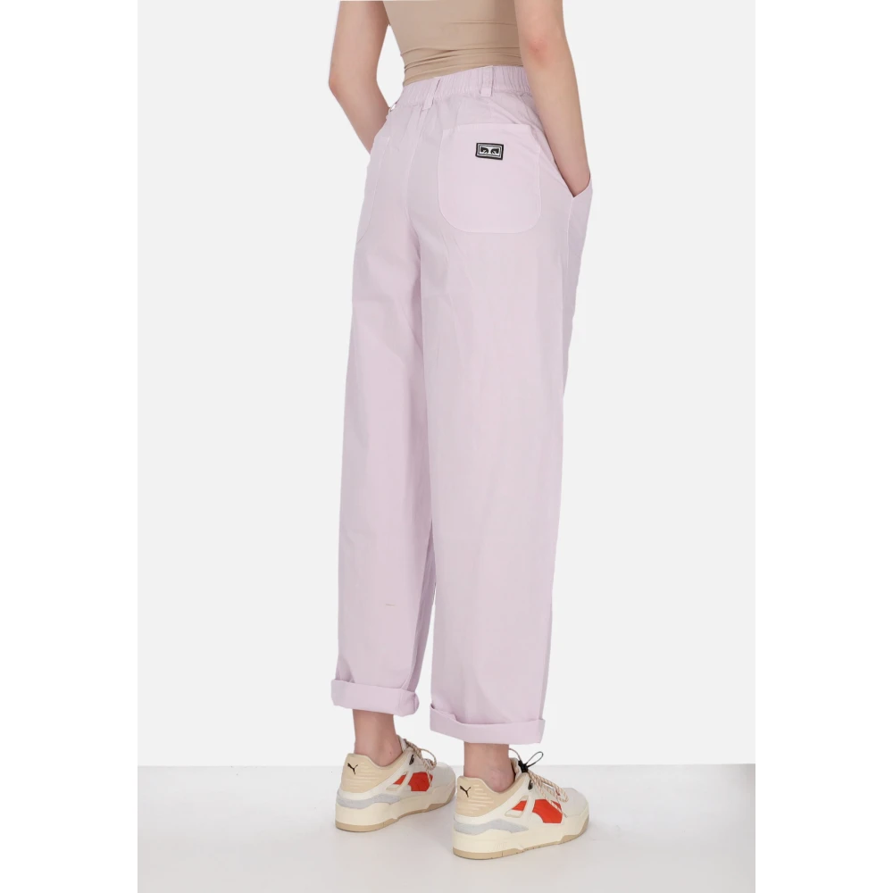 Obey Geverfde Wijde Pijp Broek Purple Dames
