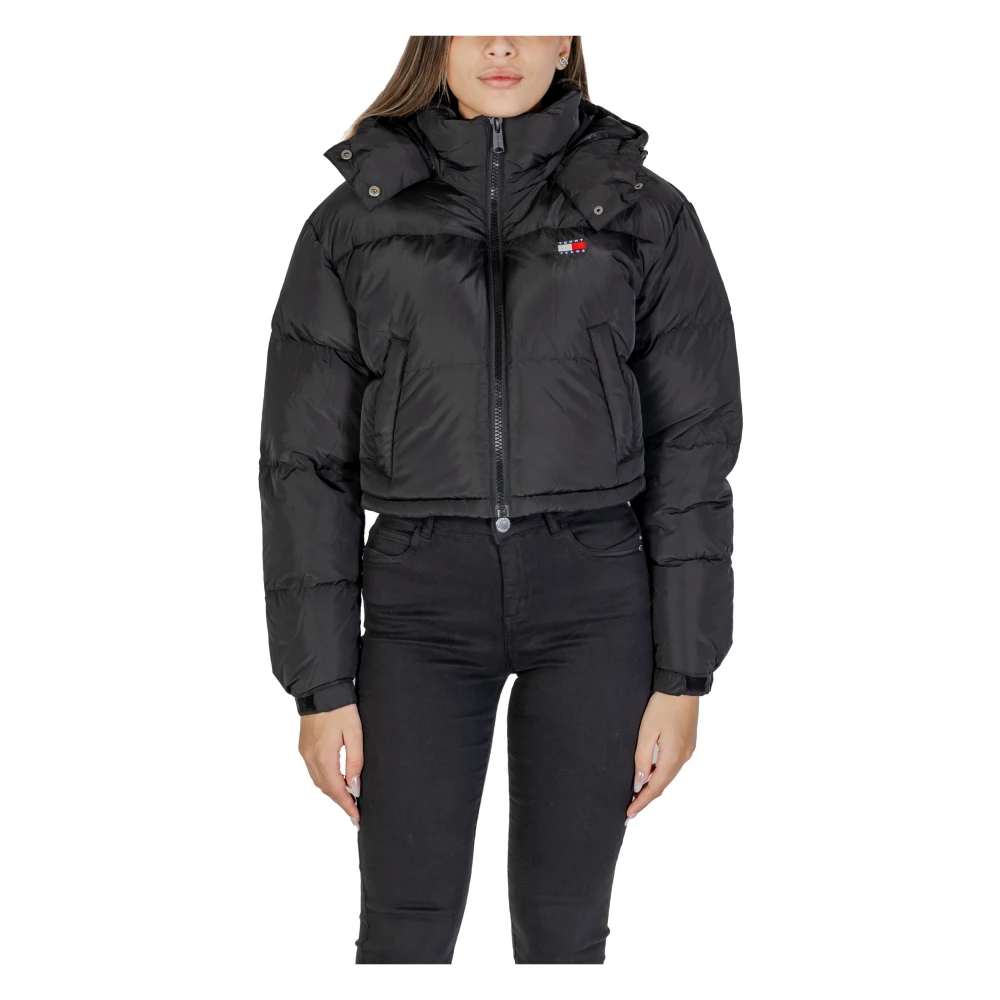 Tommy Hilfiger Trainingsjack Dames Cropped Puffer Jacket Zwart