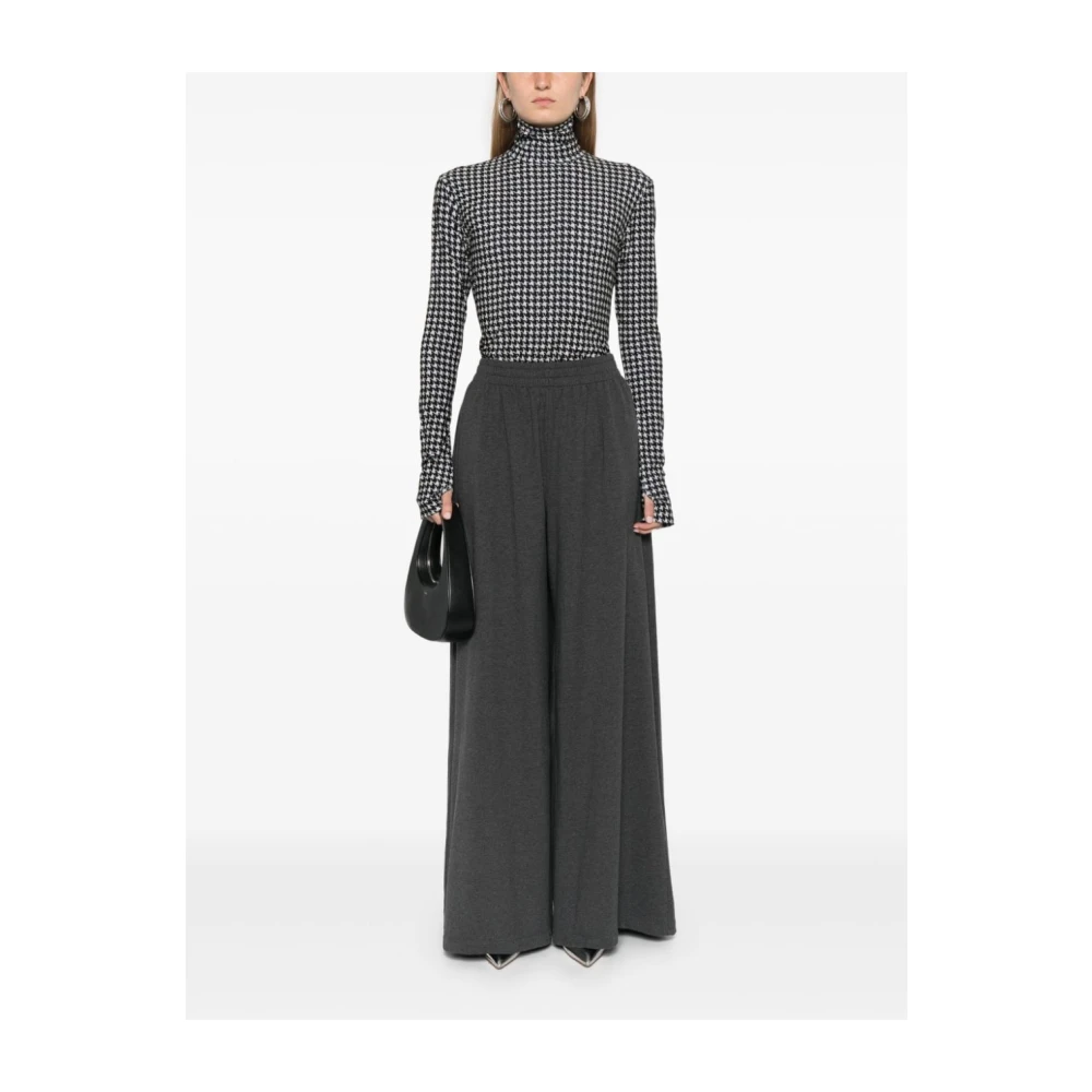 Norma Kamali Grijze Wijde Pijp Jersey Broek Gray Dames
