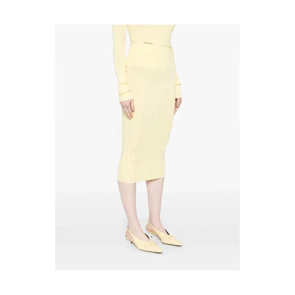 Jacquemus Citroengele Elastische Taille Rok Yellow Dames