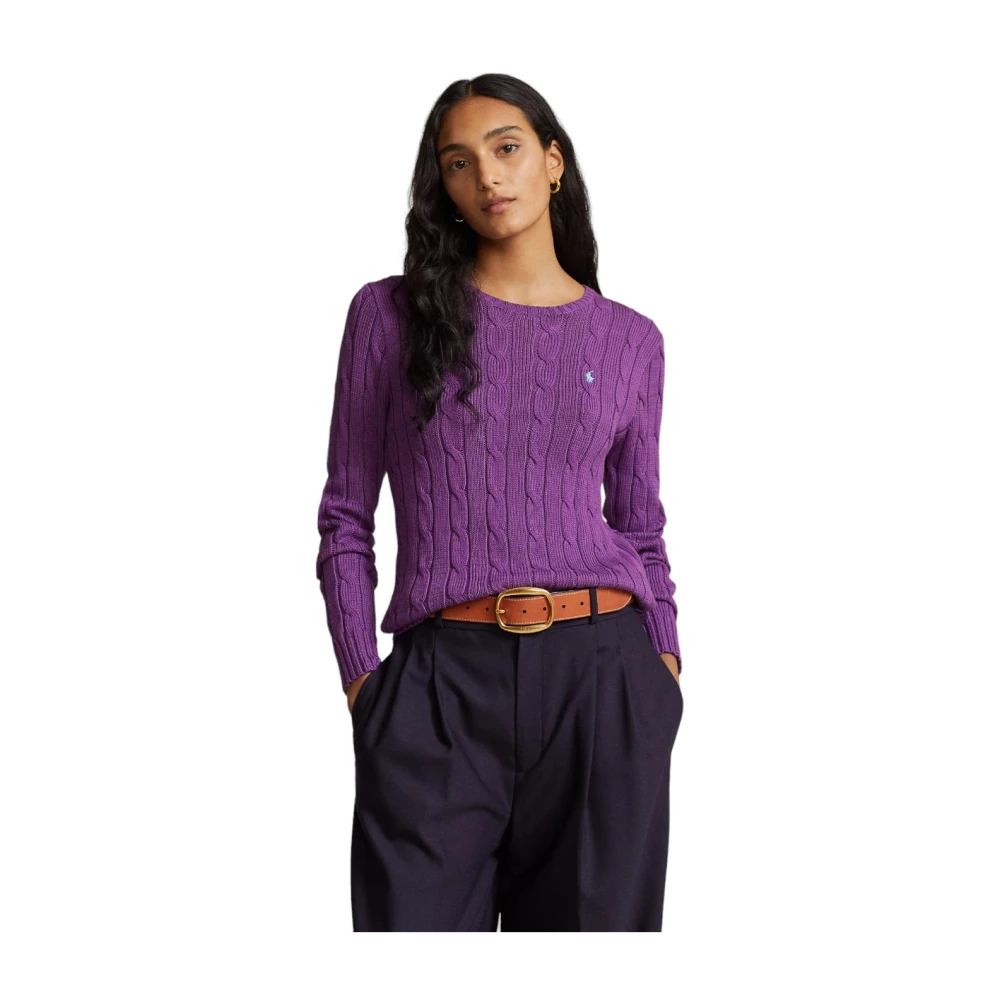 Polo Ralph Lauren Round-neck Knitwear Purple Dames