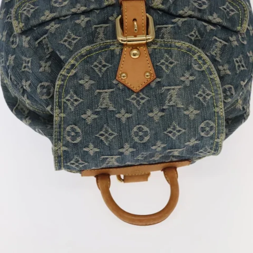 Louis Vuitton Vintage Pre-owned Denim backpacks Blue Dames