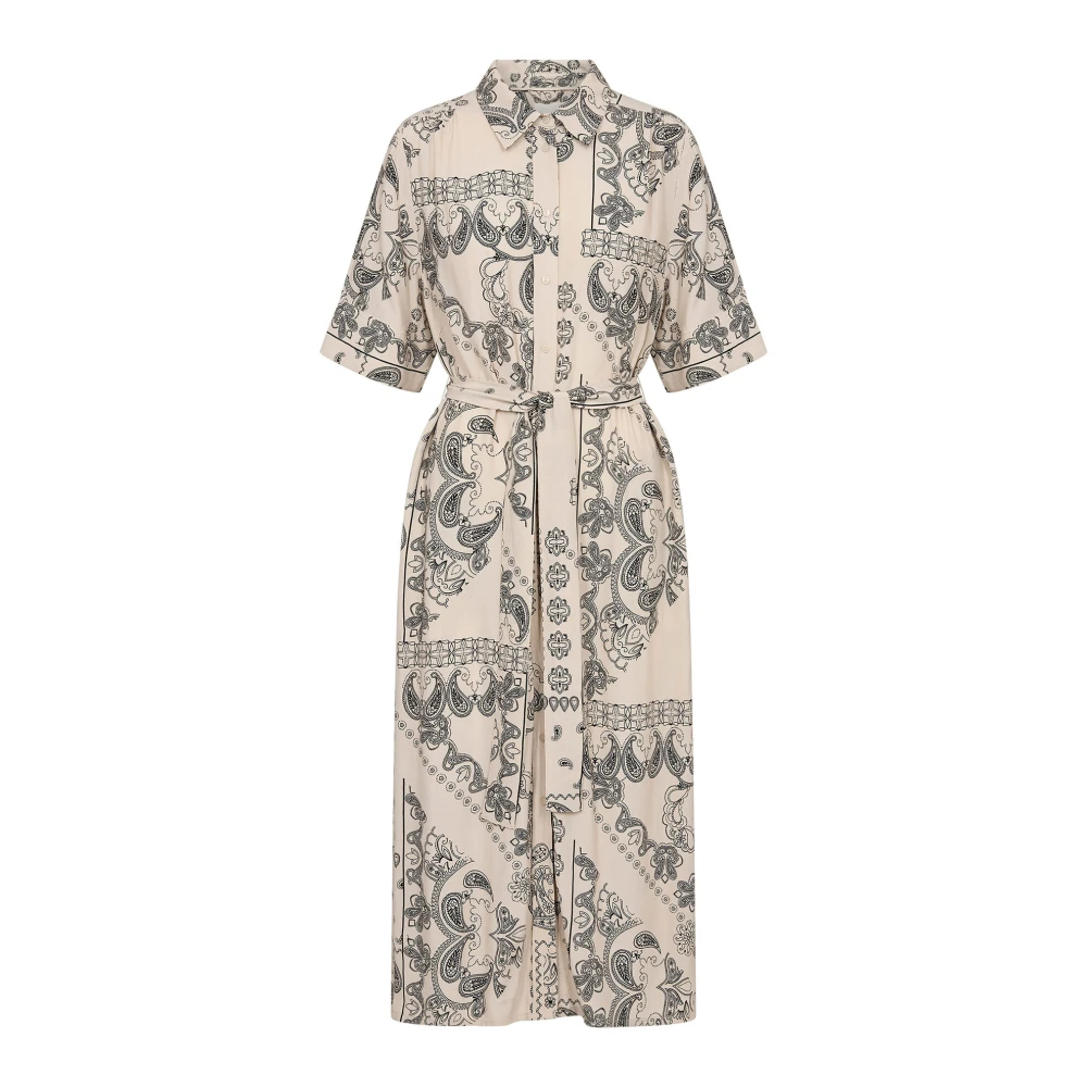 Part Two Grafische Paisley Overhemdjurk Beige Dames