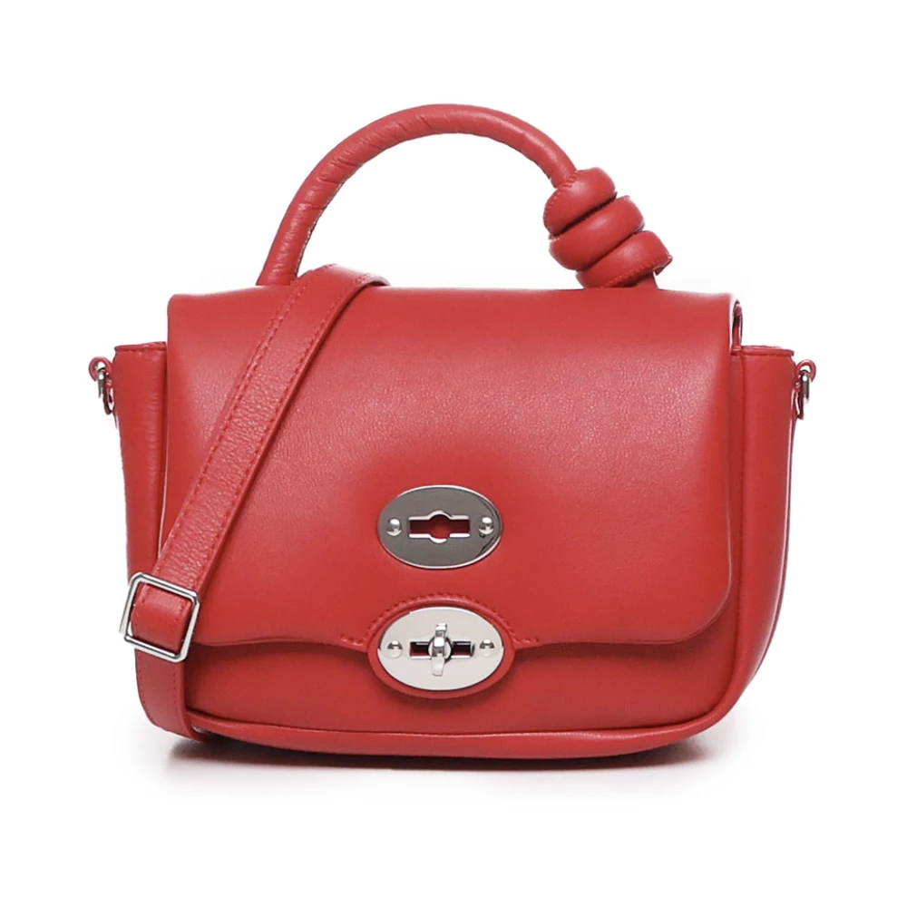 Zanellato Rode Leren Schoudertas met Klep Red Dames