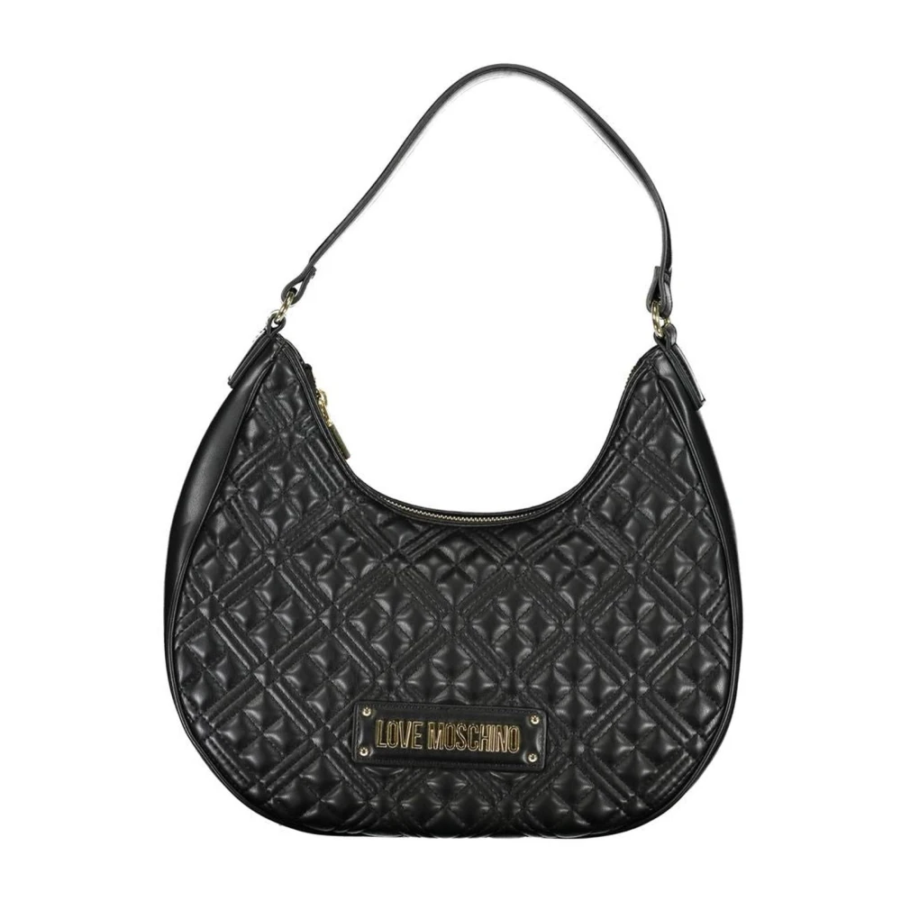 Moschino Zwarte Schoudertas met Interne Zakken Black Dames