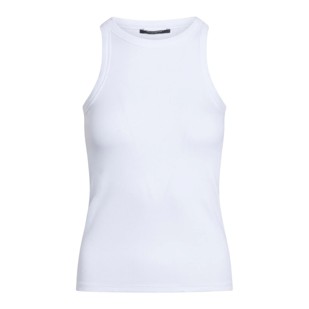 Bruuns Bazaar Vrouw Wit Tops Dames, Xs, Katoen, Rib Tanktop