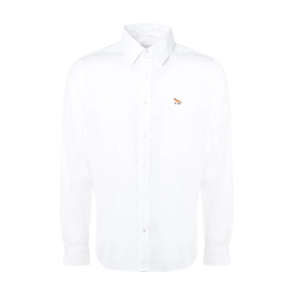 Maison Kitsuné Klassieke Katoenen Poplin Shirt White Heren