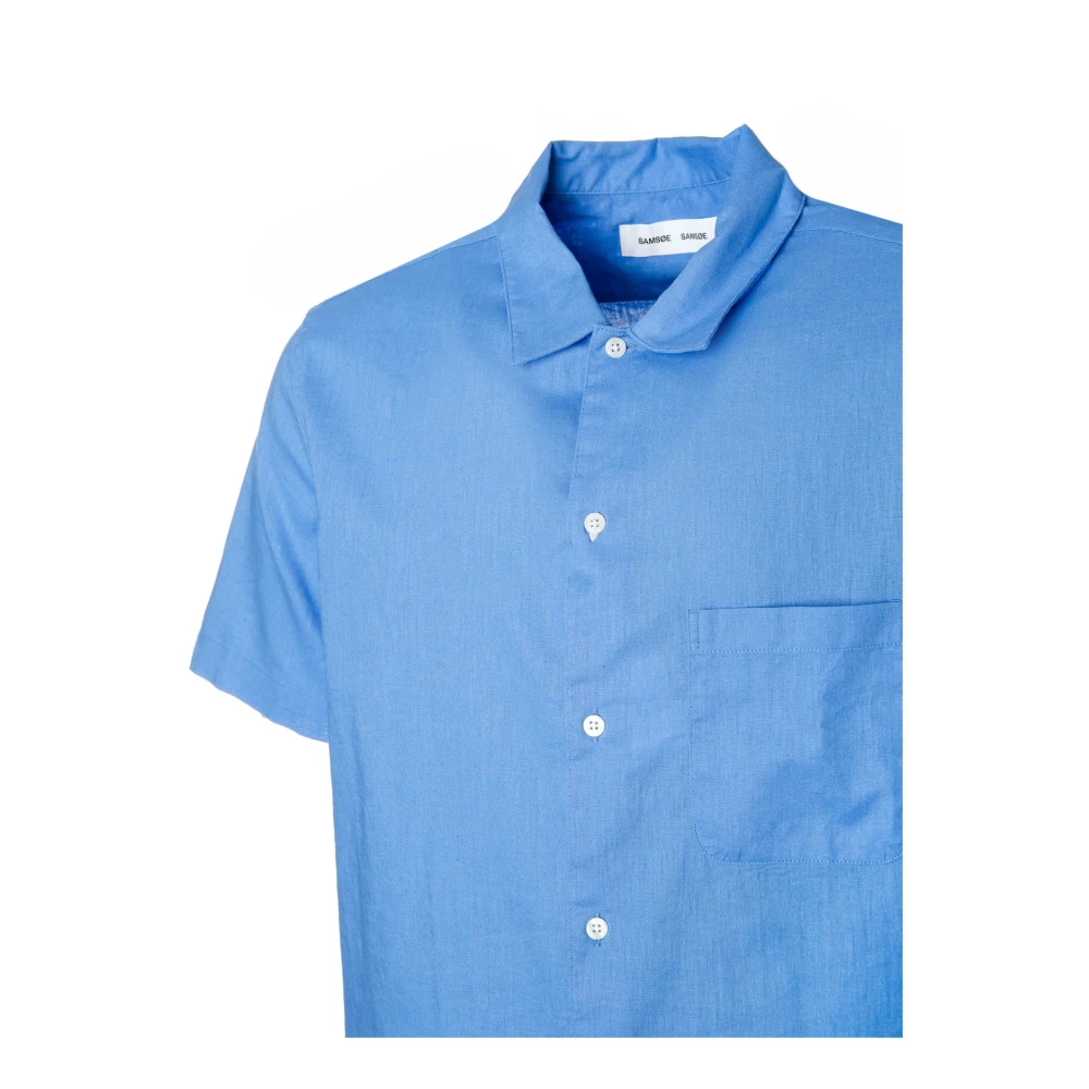 Samsøe Short Sleeve Shirts Blue Heren