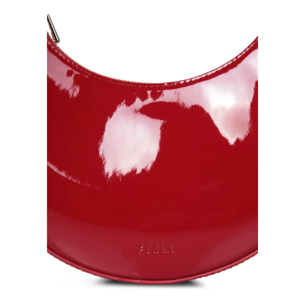 Furla Rode Patent Halve Maan Mini Tas Red Dames
