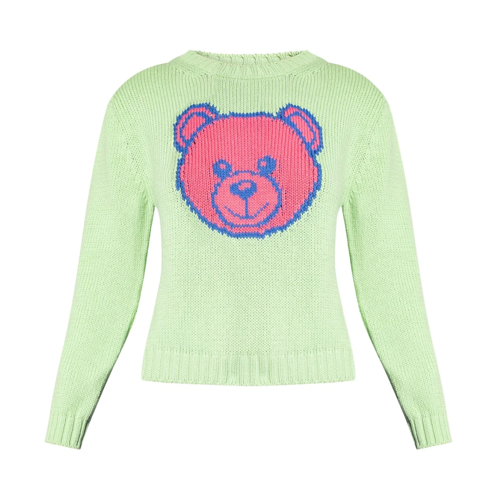Moschino Women's Green Light Round Neck Knitwear - Round-Neck Knitwear - L - Knitwear